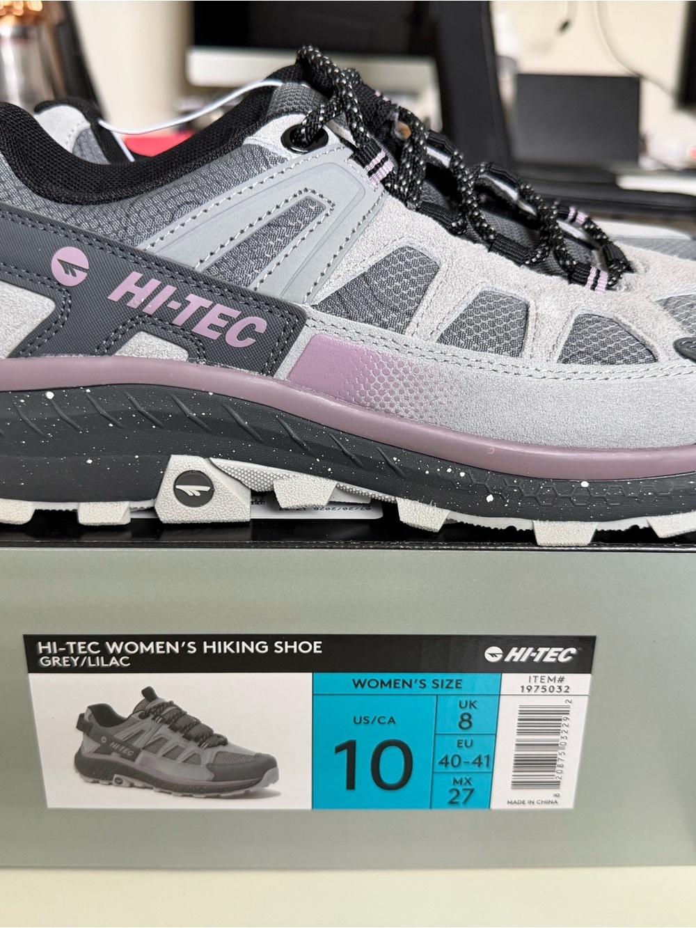 Hi-Tec Women's Grey and Lilac Trail Sneaker